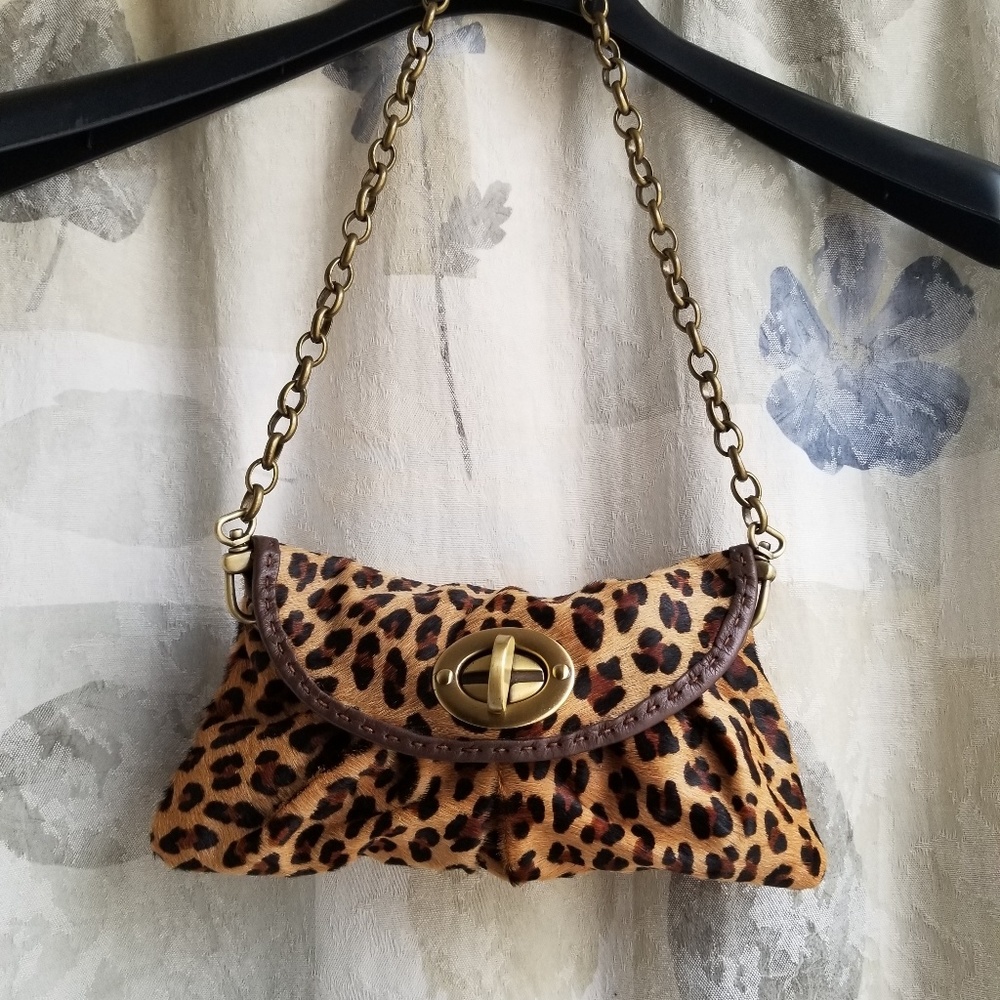 Carla Mancini Leopard Purse/leather/calf hair - Picture 1 of 7